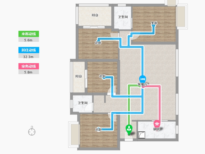 贵州省-铜仁市-南岳清水湾4期-114.65-户型库-动静线