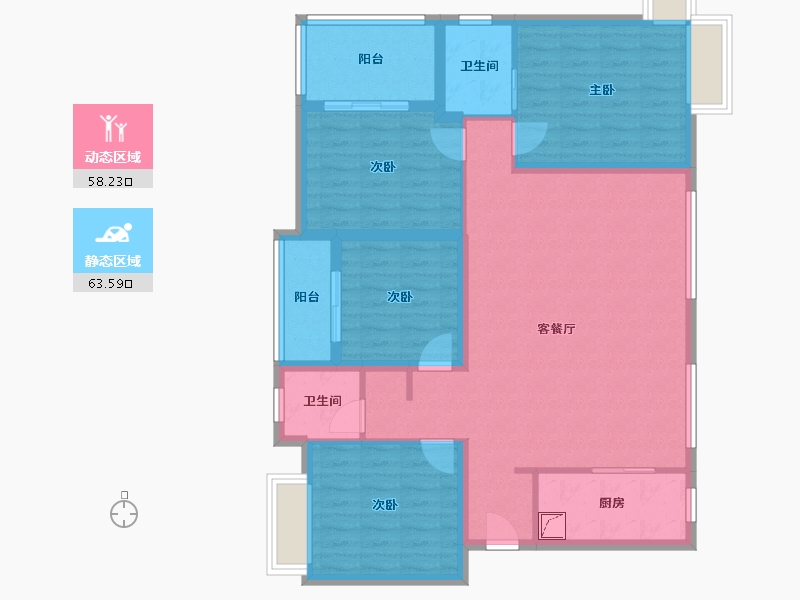 贵州省-铜仁市-南岳清水湾4期-114.65-户型库-动静分区