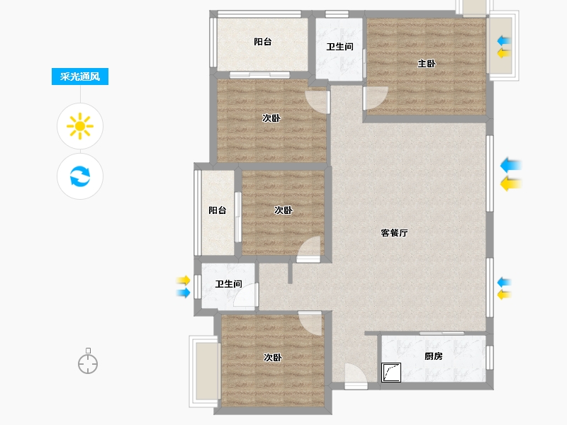 贵州省-铜仁市-南岳清水湾4期-114.65-户型库-采光通风