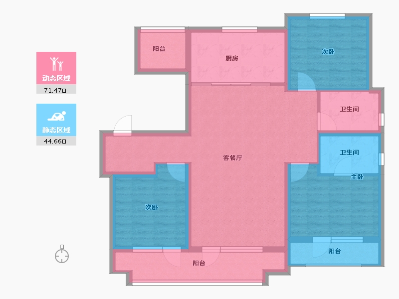 山东省-青岛市-中海林溪世家-103.25-户型库-动静分区