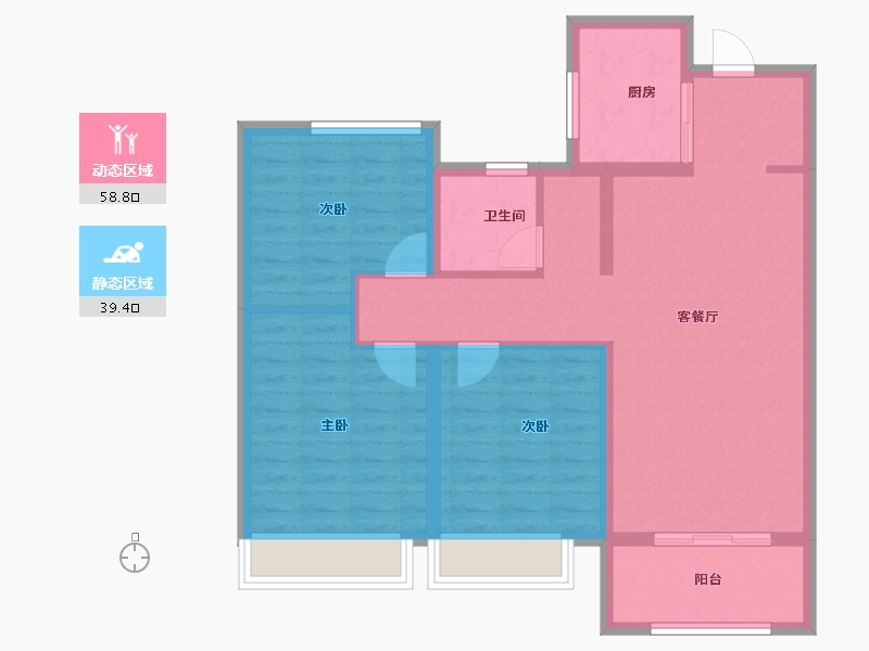 山东省-青岛市-青岛海信依云小镇-88.00-户型库-动静分区