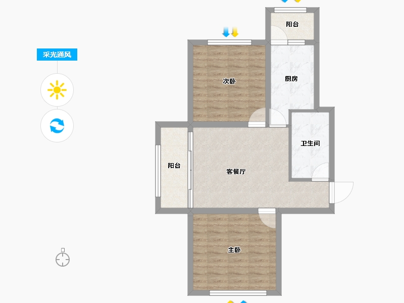 黑龙江省-哈尔滨市-腾益健康城-65.94-户型库-采光通风