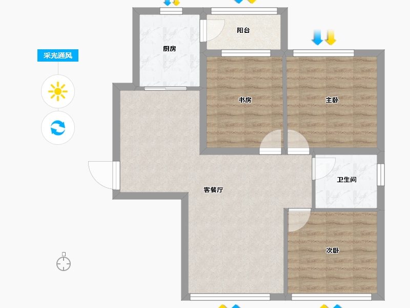 黑龙江省-哈尔滨市-腾益健康城-72.10-户型库-采光通风