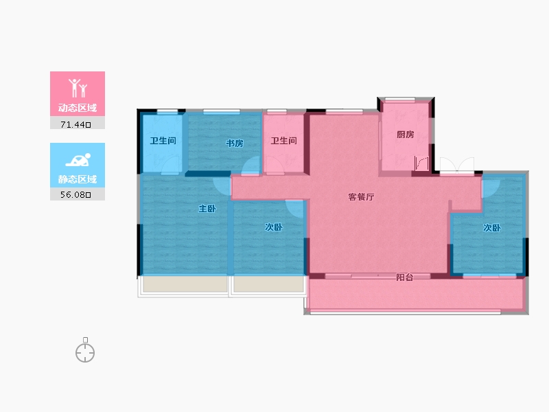 江苏省-无锡市-龙湖粼云上府-114.62-户型库-动静分区