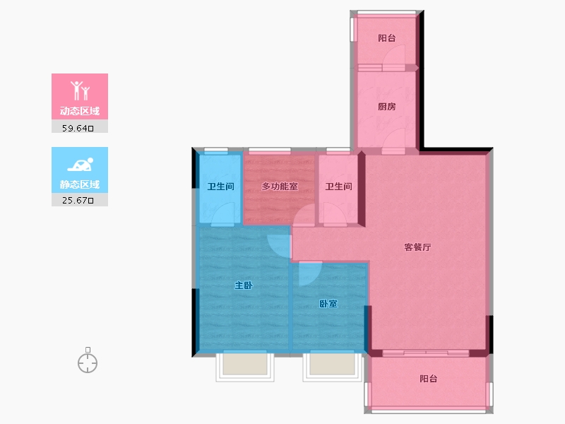 广东省-中山市-佳境康城-76.38-户型库-动静分区