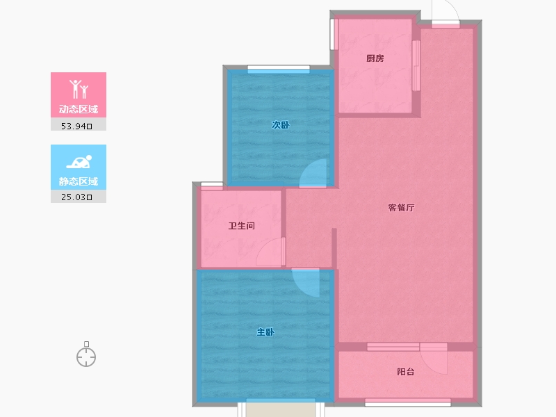 山东省-青岛市-上城御府-70.67-户型库-动静分区