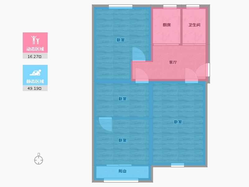 北京-北京市-金蝉里-57.00-户型库-动静分区