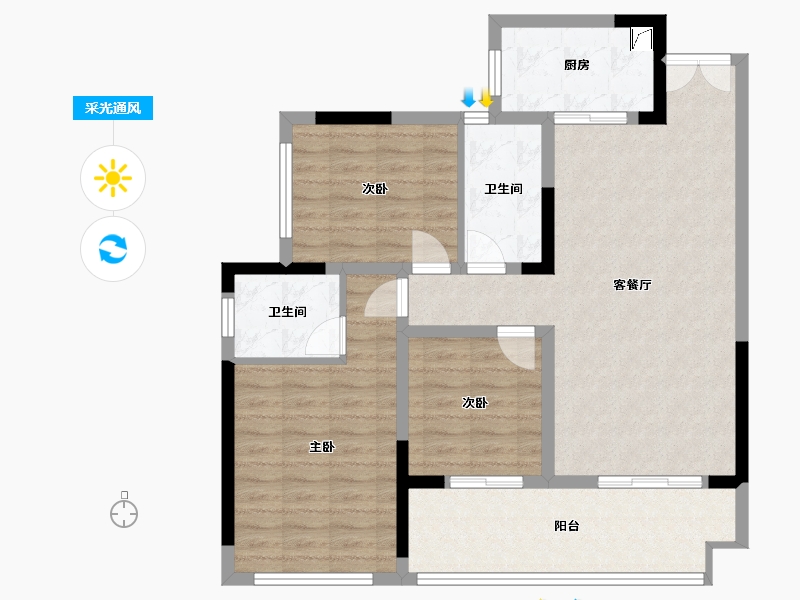 四川省-巴中市-半山逸城2期-92.00-户型库-采光通风