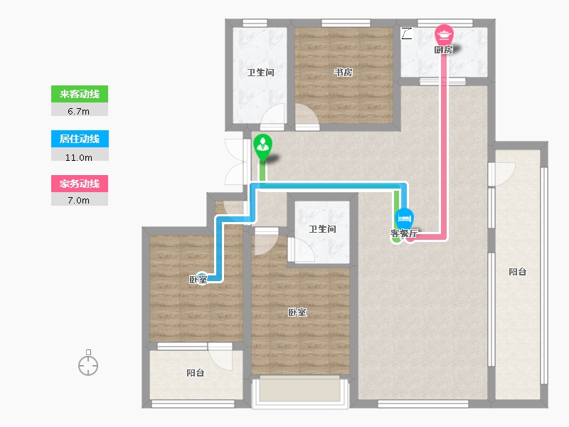 山东省-潍坊市-恒信浞河公馆-114.09-户型库-动静线