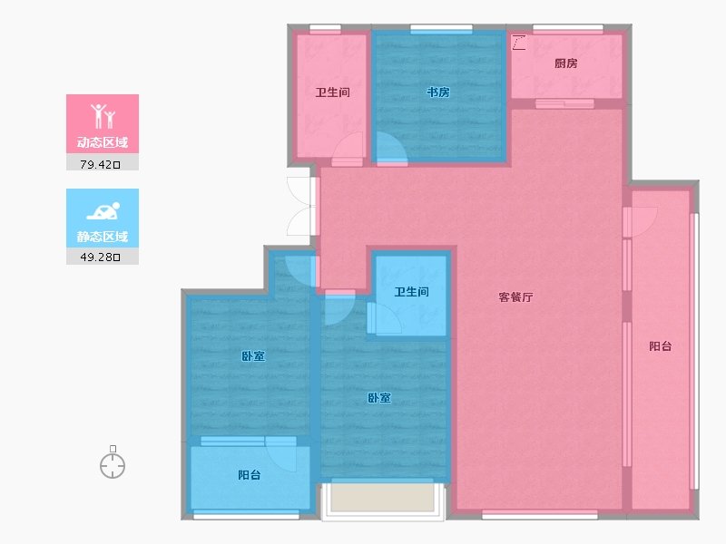 山东省-潍坊市-恒信浞河公馆-114.09-户型库-动静分区