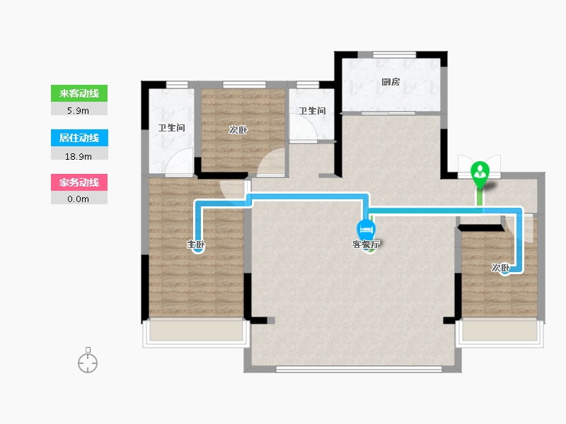 山东省-临沂市-中南·君启-112.81-户型库-动静线