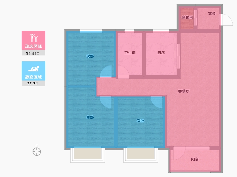 山东省-青岛市-青岛金地自在城-80.86-户型库-动静分区