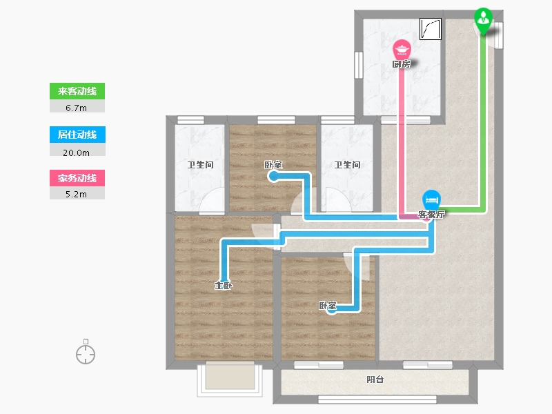 陕西省-咸阳市-南飞鸿·云境·澜湾-83.04-户型库-动静线