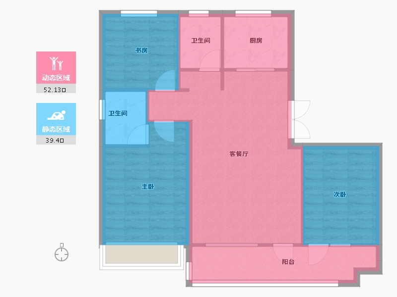 山东省-潍坊市-恒信·时光里-82.91-户型库-动静分区