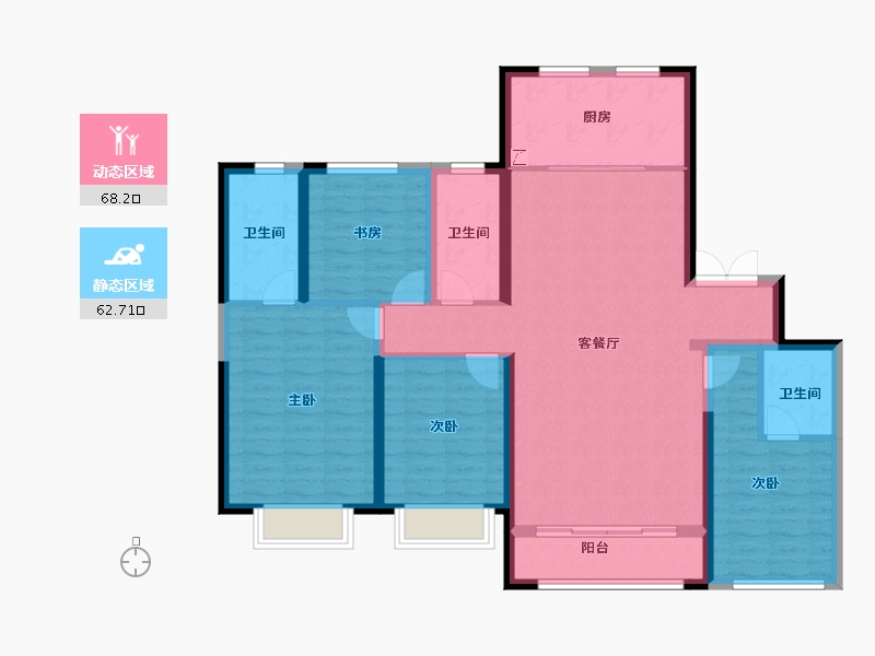 陕西省-西安市-天地源·云水天境-117.58-户型库-动静分区