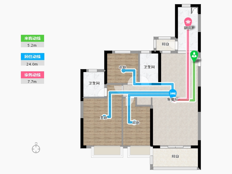 浙江省-绍兴市-恒大未来城-98.40-户型库-动静线