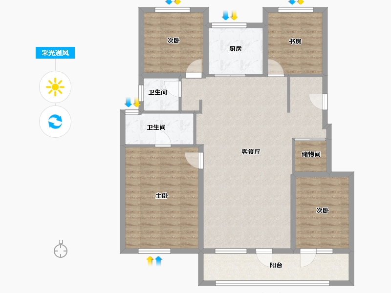 山东省-潍坊市-万科城-112.01-户型库-采光通风