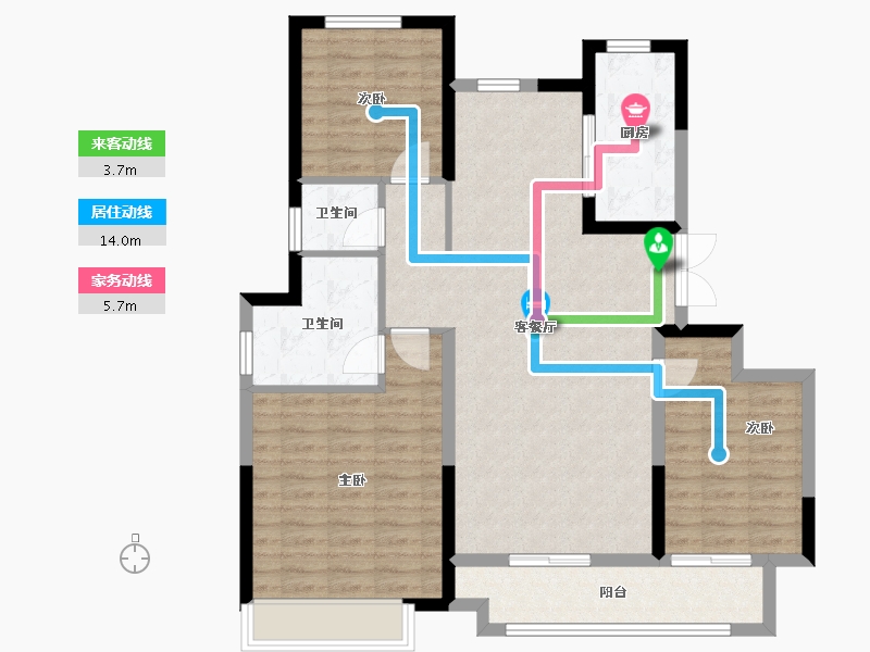 山东省-潍坊市-金科礼悦东方-100.00-户型库-动静线