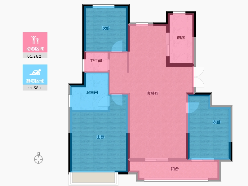 山东省-潍坊市-金科礼悦东方-100.00-户型库-动静分区