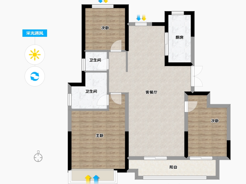 山东省-潍坊市-金科礼悦东方-100.00-户型库-采光通风