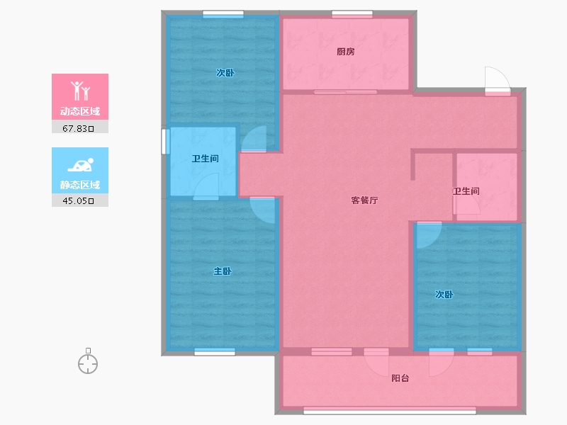 山东省-潍坊市-万科城-101.60-户型库-动静分区