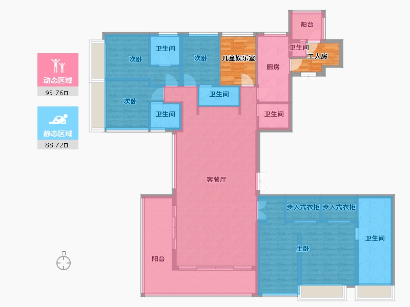 广东省-深圳市-华侨城新天鹅堡-178.00-户型库-动静分区