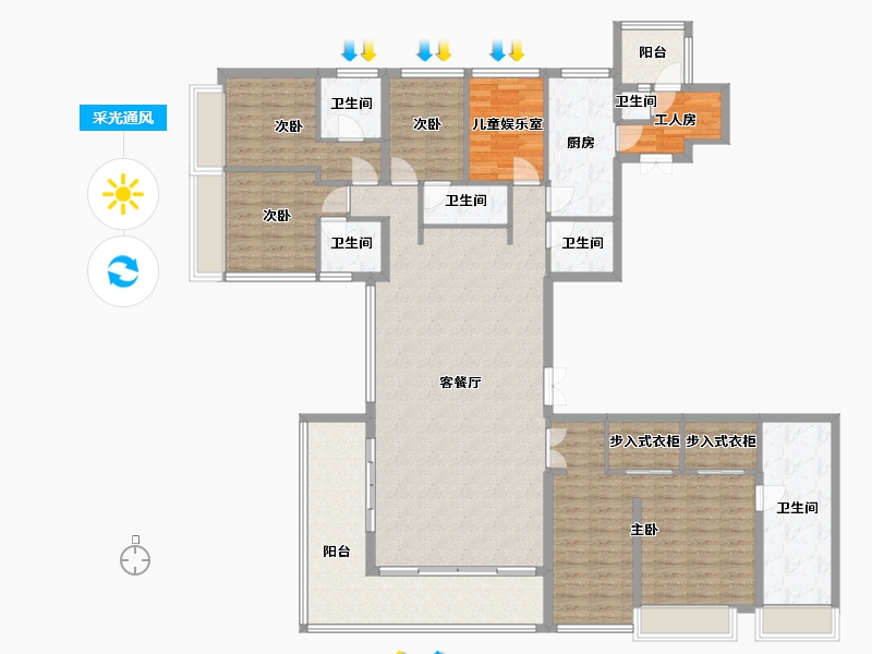 广东省-深圳市-华侨城新天鹅堡-178.00-户型库-采光通风