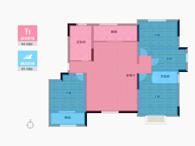 山东省-潍坊市-东方·枫景苑（二期)小区-118.87-户型库-动静分区