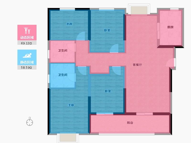 湖北省-武汉市-​融创武汉1890-114.40-户型库-动静分区