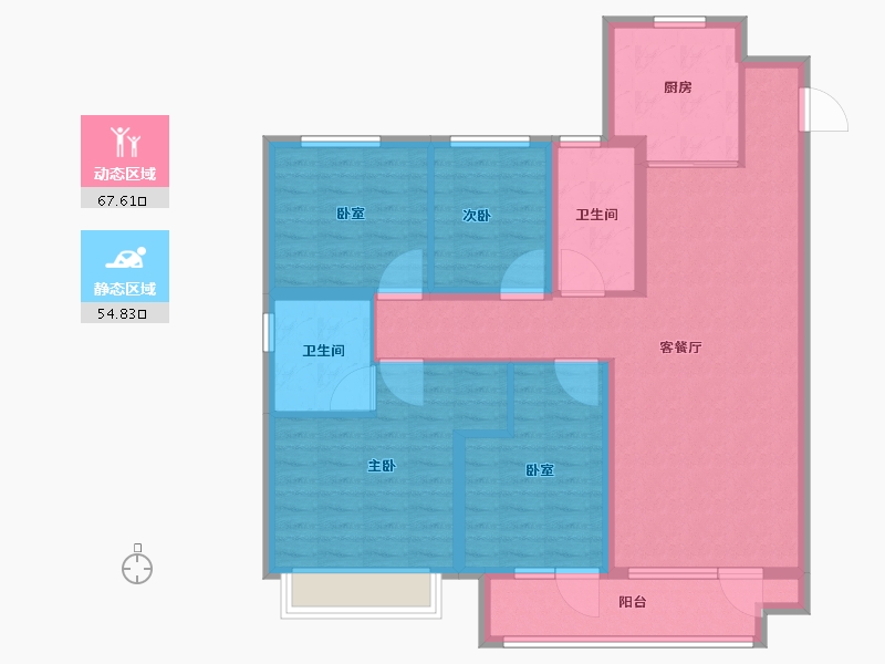 山东省-潍坊市-桃源金茂悦-109.60-户型库-动静分区