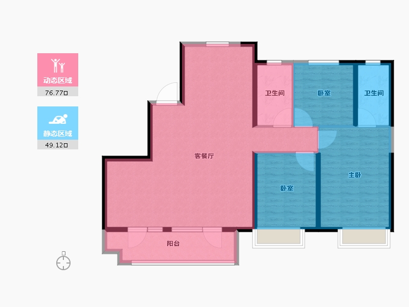 山东省-临沂市-一方中梁和府-114.40-户型库-动静分区