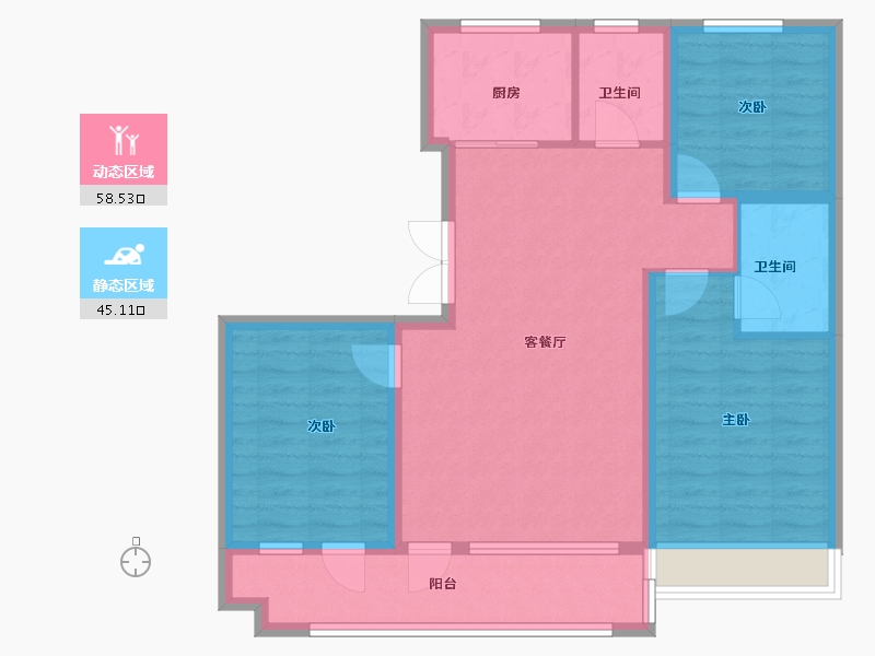 山东省-潍坊市-恒信·时光里-92.80-户型库-动静分区