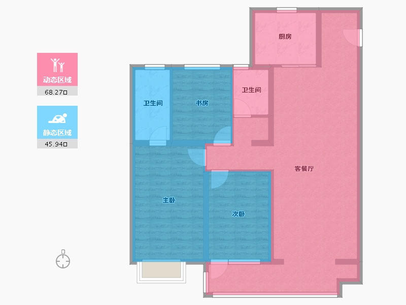 河北省-石家庄市-当代境MOMΛ-102.40-户型库-动静分区