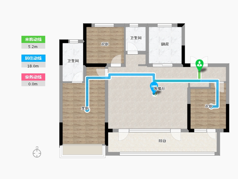 山东省-临沂市-中南大有境·春风南岸-103.20-户型库-动静线