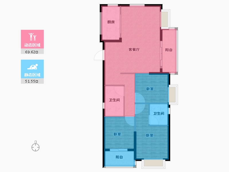 湖北省-武汉市-顶琇国际城-110.41-户型库-动静分区