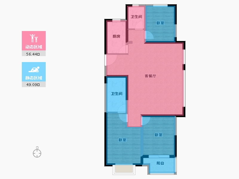 河南省-郑州市-宏光揽境-94.42-户型库-动静分区