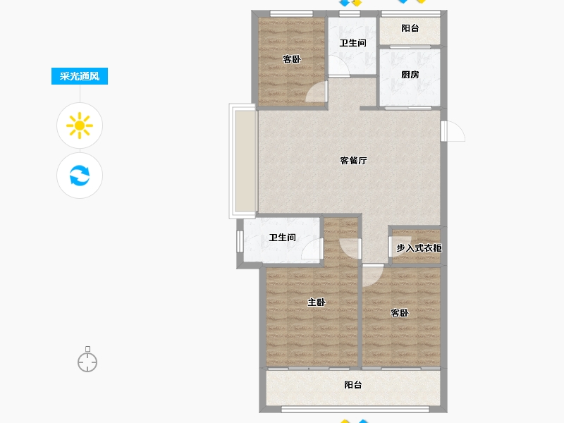 浙江省-宁波市-绿城·春熙云境-94.21-户型库-采光通风