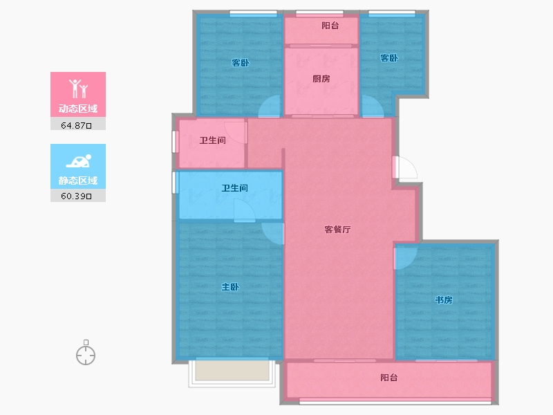 浙江省-宁波市-绿城·春熙云境-115.43-户型库-动静分区