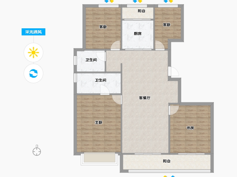 浙江省-宁波市-绿城·春熙云境-115.43-户型库-采光通风