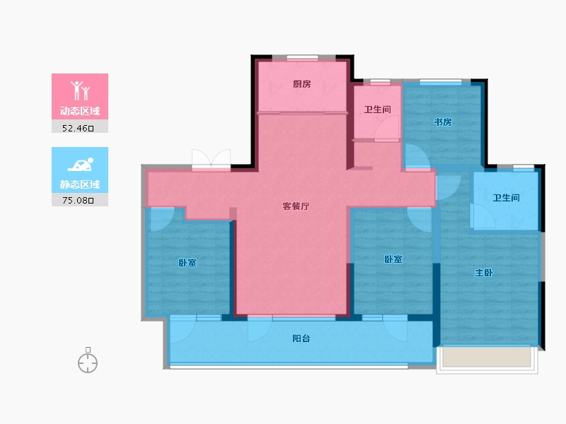 山东省-临沂市-中南大有境·春风南岸-114.40-户型库-动静分区