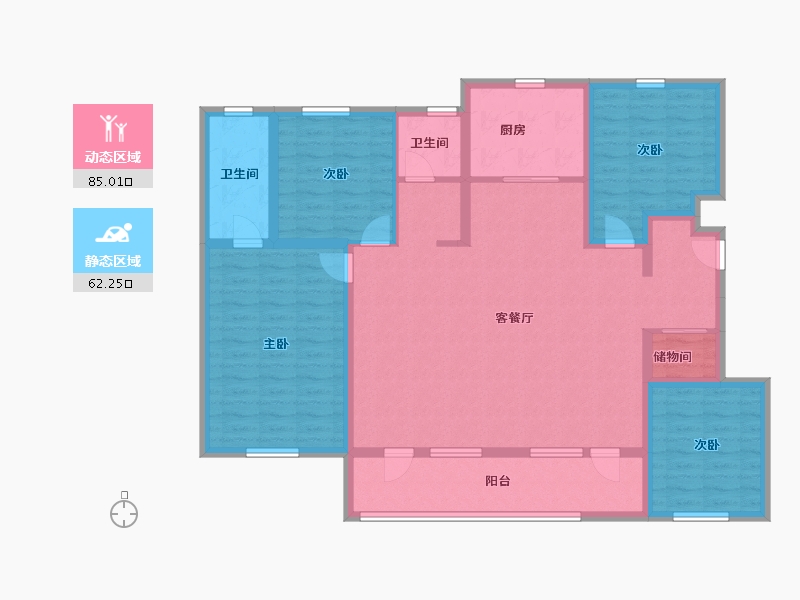 山东省-潍坊市-万科城-132.00-户型库-动静分区