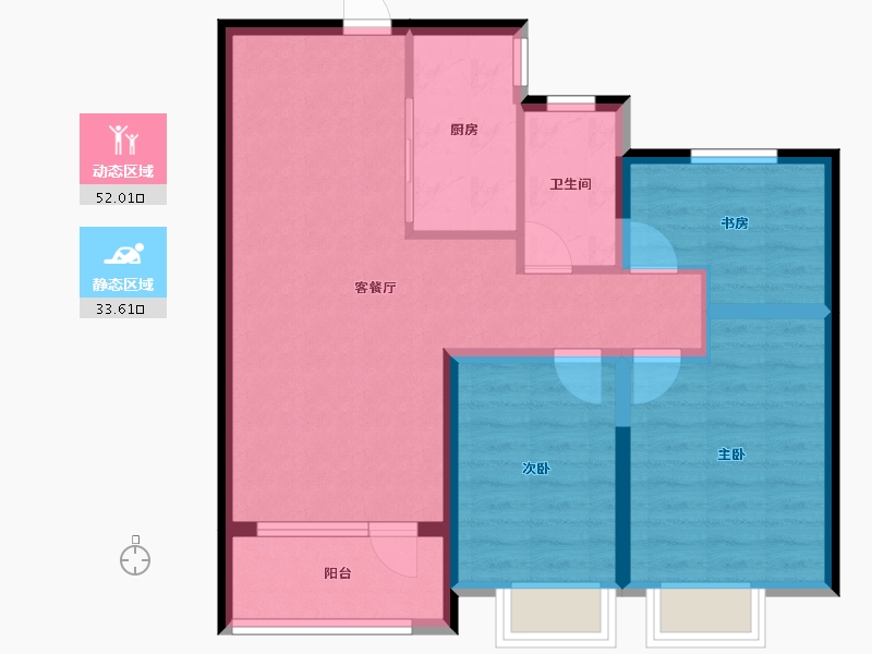 山东省-烟台市-香逸中央-76.20-户型库-动静分区