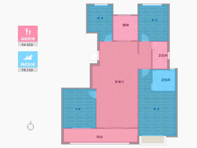 浙江省-宁波市-绿城·春熙云境-113.60-户型库-动静分区