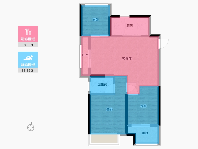 江苏省-苏州市-象屿都城嘉园-56.22-户型库-动静分区