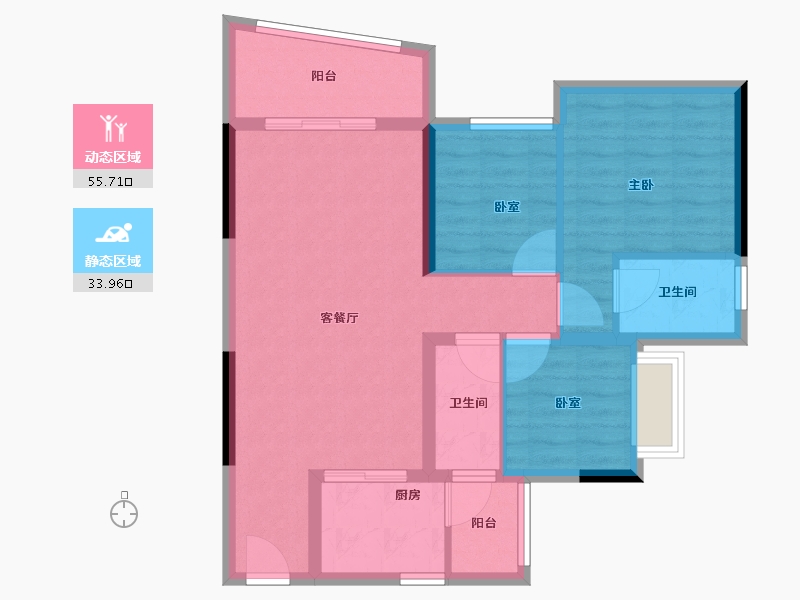 广东省-中山市-雅居乐民森迪茵湖-80.00-户型库-动静分区