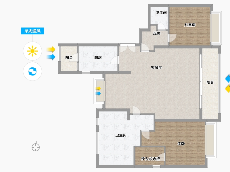 河南省-郑州市-建业城市花园-140.00-户型库-采光通风