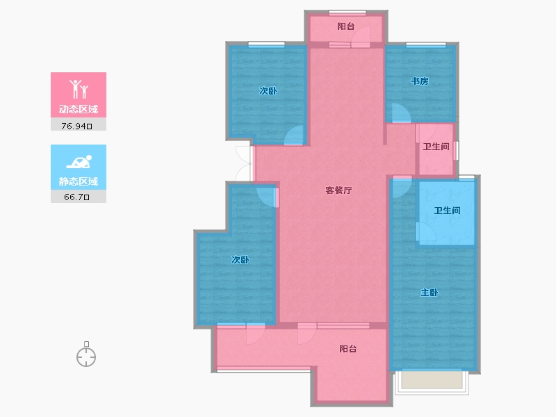 河北省-石家庄市-润江云璞-129.27-户型库-动静分区