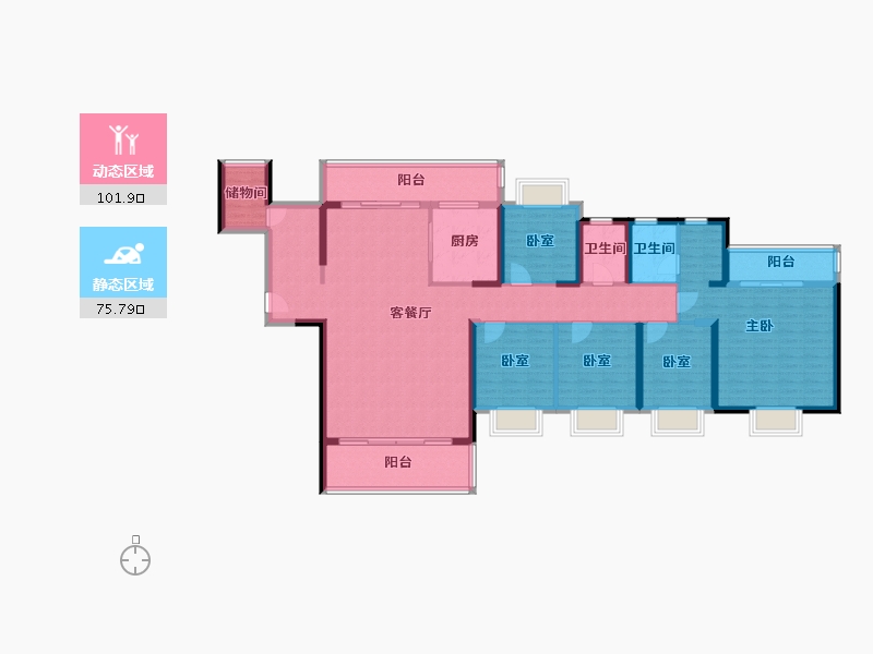 广东省-中山市-中澳春城-159.53-户型库-动静分区