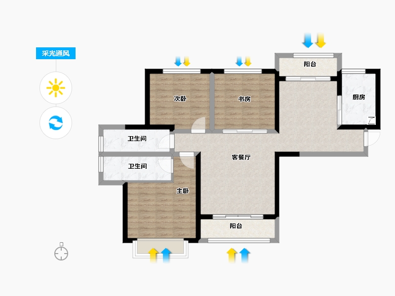 河北省-石家庄市-英郡年华国际社区-93.33-户型库-采光通风