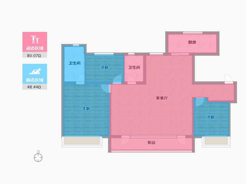 山东省-青岛市-中海林溪世家-115.44-户型库-动静分区